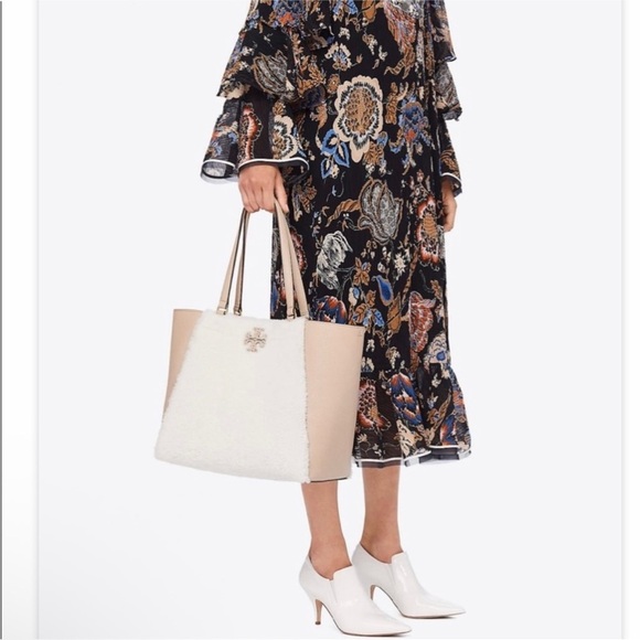 Tory Burch McGraw Shearling Carryall Shoulder Bag with Dust Bag - Picture 14 of 16